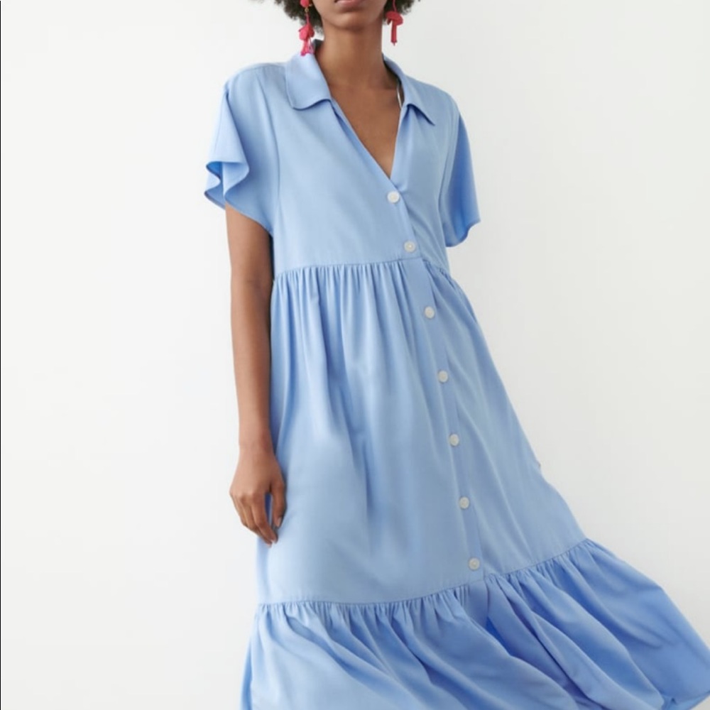 NWT Zara Tiered Midi Dress
